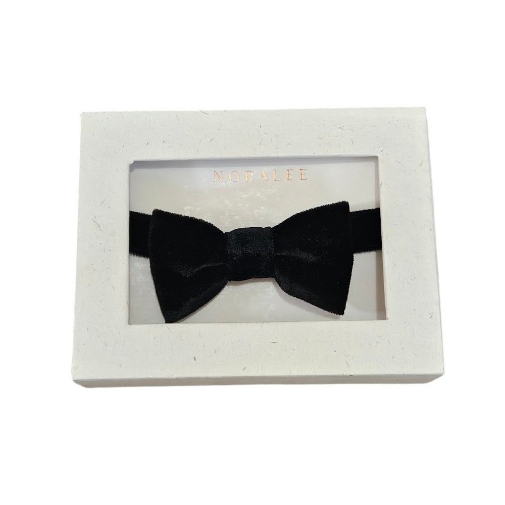 Noralee Kids Black Velvet Bow Tie Adjustable Formal Wedding Accessory Small NIB